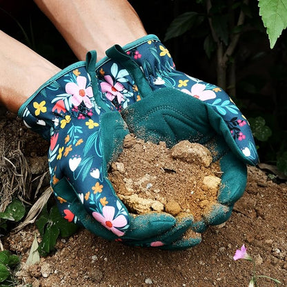 Trifabricy Gardening Gloves for Women, Breathable leather Garden Gloves with Grip, Thorn-Proof Puncture-Resistant Work Gloves