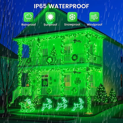 4 Pack 180FT Solar Christmas Lights Outdoor Waterproof, Super Bright 320 LED Solar String Lights with 8 Lighting Modes, Green Wire Solar Twinkle Fairy Lights for Outside Tree Xmas Party Garden(Green)