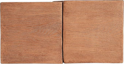Christopher Knight Home Loire MGO Outdoor Side Table Set of 2, Concrete Indoor/Outdoor Nesting Coffee Table, Multi-Purpose Patio End Table, No Assembly, Faux Wood Natural Color