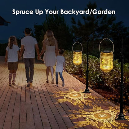 Hummingbird Solar Lanterns Outdoor Waterproof, Mothers Day Gifts for Mom Grandma, Garden Decor Hanging Solar Lights Outdoor for Patio,Yard,Backyard,Porch (2 Pack)