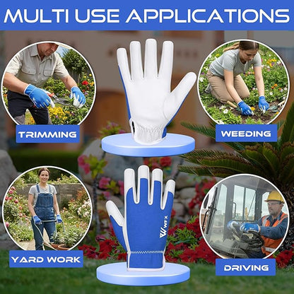 Work Gloves Gardening Breathable Rigger Palm Gardening Gloves Ladies Mens Gripper Utility Leather Thorn Proof