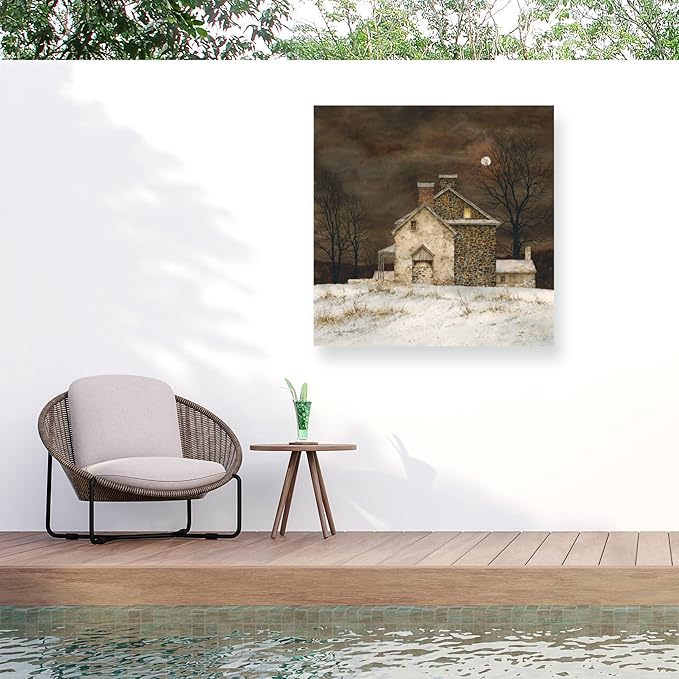 Outdoor Canvas Art - Bradley Hendershot 'MOONRISE AT FLAGG FARM' Wall Art for Outdoor Spaces, Patios, or Gardens by Trademark Fine Art