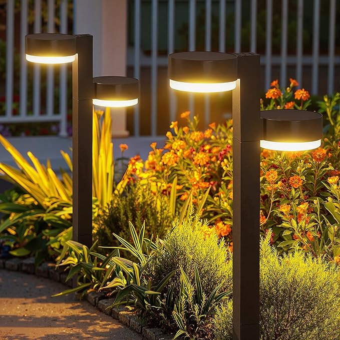 ELECLINK Solar Pathway Lights Outdoor Waterproof, 6 Pack with 12 Head Solar Lights Outdoor Super Bright Up to 15Hrs, Auto On/Off Garden Light for Yard Patio Path Walkway Driveway Outside Decor