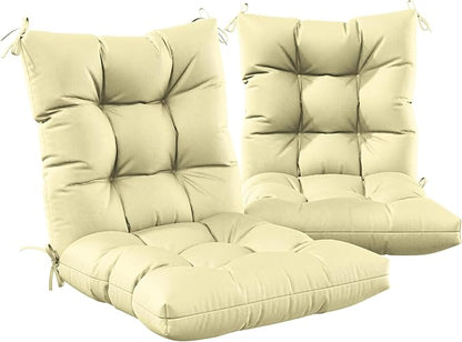 Patio Seat&Back Chair Cushions for Outdoor Furniture，Comfortable Cushions for Rocking/Dining/Lawn Chair-Set of 2