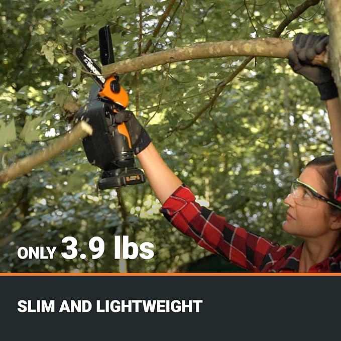 WORX WG324.9 20V Power Share 5” Cordless Pruning Saw, Bare Tool Only, Black and Orange