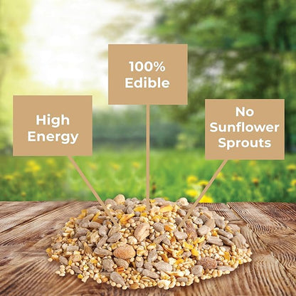 Kaytee Wild Bird No Mess Food Seed Blend for Blue Jays, Woodpeckers, Juncos, Cardinals, Grosbeaks, Sparrows, and Finches, 5 Pound (Pack of 3)