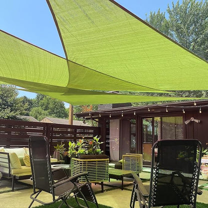 LOVE STORY 20' x 20' x 20' Triangle Lemon Green Sun Shade Sail Canopy UV Block for Outdoor Patio Garden Backyard
