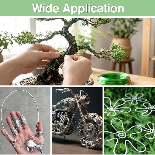 Bonsai Wire Kit, 160 Feet Total 3 Sizes Aluminum Plant Wire for Bonsai Training, Essential Bonsai Tools
