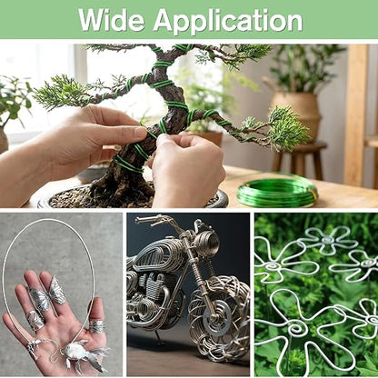 Bonsai Wire Kit, 160 Feet Total 3 Sizes Aluminum Plant Wire for Bonsai Training, Essential Bonsai Tools