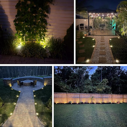 Solar Lights Outdoor,8 Pack Solar Garden Lights for Pathway,Yard,Deck,Lawn,Patio,Walkway,Driveway,Step（Warmwhite）