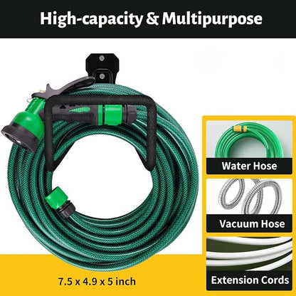 Heavy-duty rust-proof hose hooks for storing water pipes, hoses, cables, trimmers, ladders, buckets, tools | Wall-mounted high load-bearing capacity, non-slip hanger for homes, yards, and farms