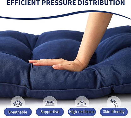 IPYNBAP Outdoor Bench Cushion, 48x18x5 Inch, Waterproof Bench Cushion for Outdoor/Indoor Furniture, Tufted Patio Bench Seat Cushion, Fade Resistant Outdoor Cushions for Porch Swing Couch, Navy Blue