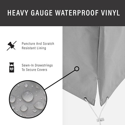 Crosley Furniture Patio Furniture Covers, Waterproof 5-Piece Cover Set for Outdoor Chairs, Sofa, Ottomans, Gray