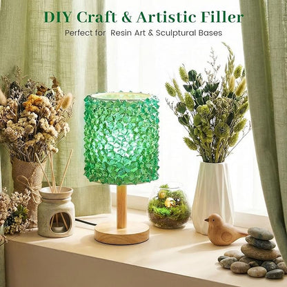 DomeStar 150PCS Fake Ice, Vase Fillers Green Acrylic Fake Diamonds Plastic Gems for Fish Tank Table Scatter Decoration