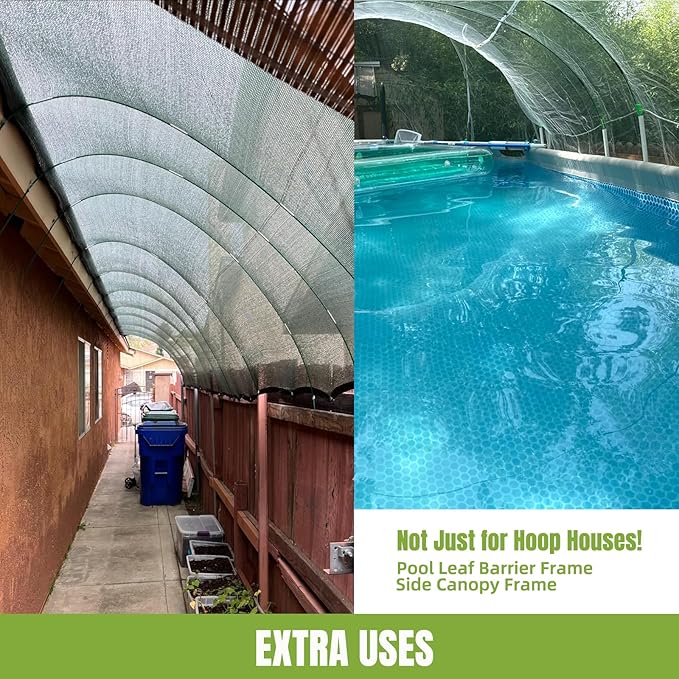 72 PCS Garden Hoops Greenhouse Hoops, Durable Plastic Coated Fiberglass Garden Tunnel for Raised Beds, DIY Plant Support Stakes for Garden Netting & Row Cover, Rust-Free Frames