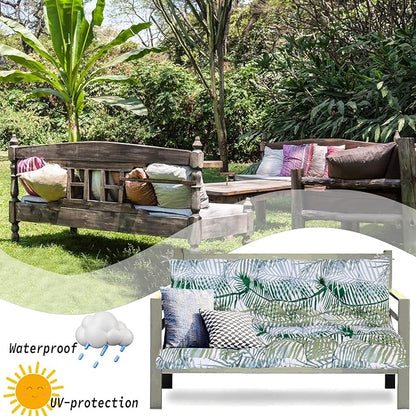 Replacement Cushions for Swing, Swing Cushions 3 Seater Replacement, Waterproof Thicken Washable Pad Cushion for Outdoor Indoor Furniture Swing Patio (Bamboo Leaf, 40x71 inch)