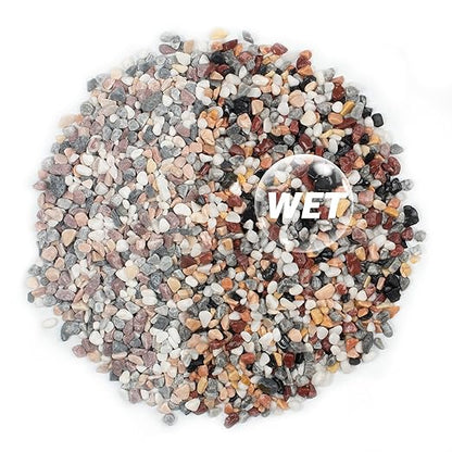 5lbs Natural Gravel Pebbles for Succulents and Cacti, 1/5 Inch Decorative River Stones – Perfect for Vases, Aquariums, Terrariums, and Outdoor Gardening, Mixed Colors (Mixed, 5 Pounds)