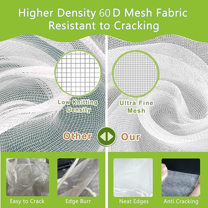 Drawstring Blueberry Netting for Bushes - 6 Pack 5.25×4.92FT - Easy Install Reusable Garden Netting, Protective Mesh for Fruit Trees & Tomato Plants, Blocks Birds, Squirrels & Insects