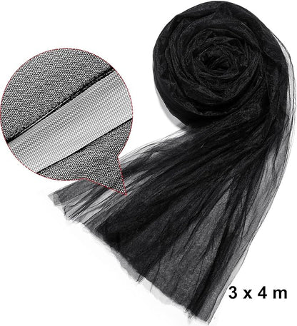 Zonon 10 x 13ft Mosquito Netting Garden Insect Bug Mesh Netting Garden Patio Mesh Screen Net Fly Insect Bug Bird Net Barrier for Patio Balcony Porch Gazebo Vegetables Fruits Plant Protection( Black)