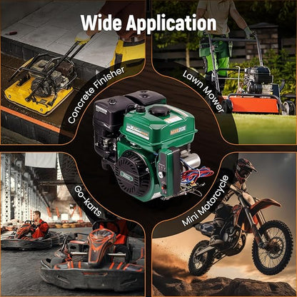 maXpeedingrods 7HP 212cc Gas Engine, Electric Start 4 Stroke OHV Horizontal Shaft Gasoline Engine, Shaft 3/4" (19mm) Diameter, Shaft 3/16" Keyway for Go-Karts Log Splitters Lawn Mowers