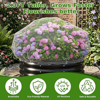 2 Pack Garden Netting for 8x4x1ft Raised Beds, Ultra-Fine Mesh Plant Covers with Drawstring&10 Clips, Bird, Pest & Small Animal Barrier for Protecting Vegetables, Fruits & Flowers