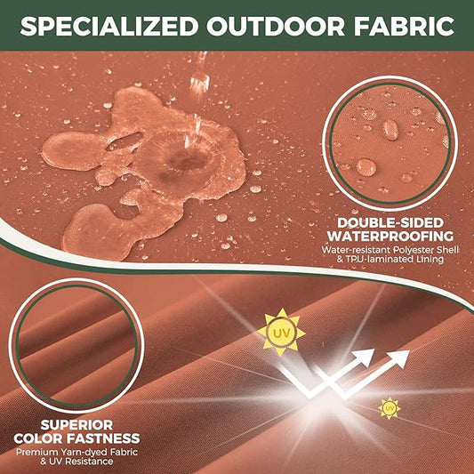 Outdoor Cushions for Patio Furniture, Outdoor Seat Cushion Set 24 x 24 x 4 Inch, Waterproof & Fade Resistant Outdoor Chair Cushions, Deep Patio Chair Cushion with Removable Cover, Spice