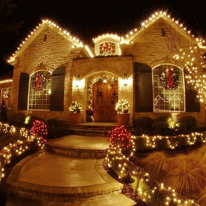 Dailyart 300 LED Cluster Lights Christmas 36Ft Fairy Lights Plug in with Remote 8 Modes Warm White String Lights Waterproof Christmas Tree Lights Twinkle Lights for Bedroom House, Green Wire