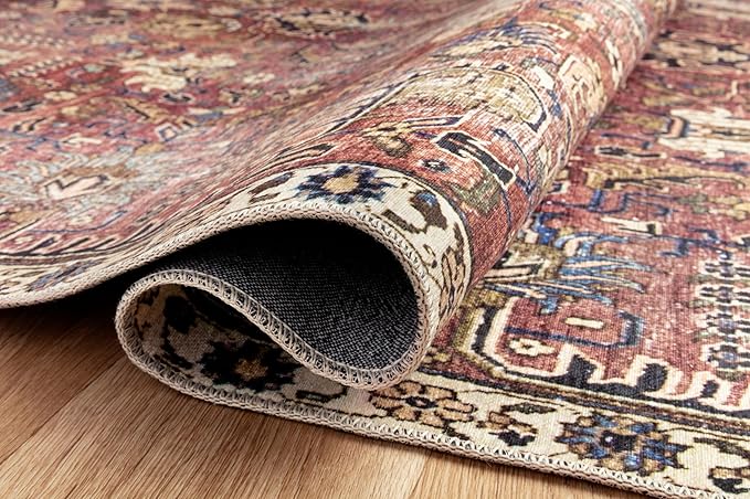 Loloi Chris Loves Julia Jules Collection JUL-01 Merlot/Multi 2'-0'' x 5'-0'', .13" Pile Height, Accent Rug