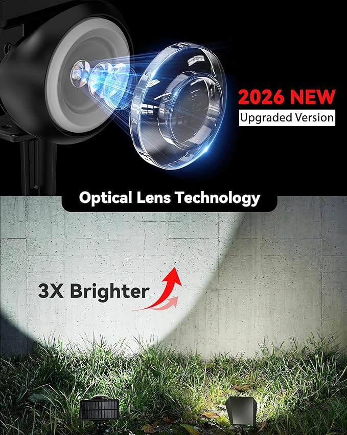 Monocular Solar Spot Lights Outdoor Waterproof, RGB+3CCT Solar Tree Spotlight, Bright Solar Uplights for Halloween Decorations Outdoor, Multicolor Garden Yard Landscape Path Lights [6Pack]