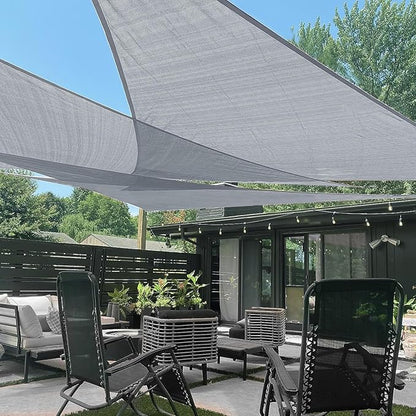 LOVE STORY Custom Size 17'x24'x29.4' Silver Grey Sun Shade Sail Triangle Sunshade Fabric Awning Canopy for Patio Backyard Carport Pergola (Customized)