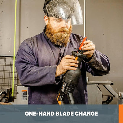 Worx Nitro WX516L 20V Power Share PRO 4.0Ah Cordless Reciprocating Saw with Brushless Motor