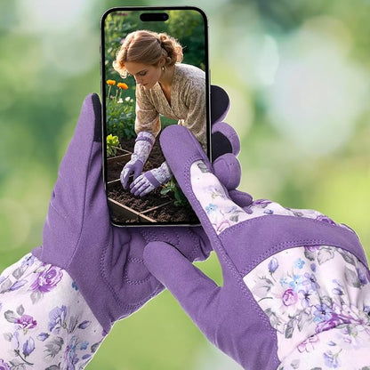 Trifabricy Gardening Gloves for Women - Long Garden Gloves with Grip Breathable, Thorn-Proof Puncture-Resistant Work Gloves