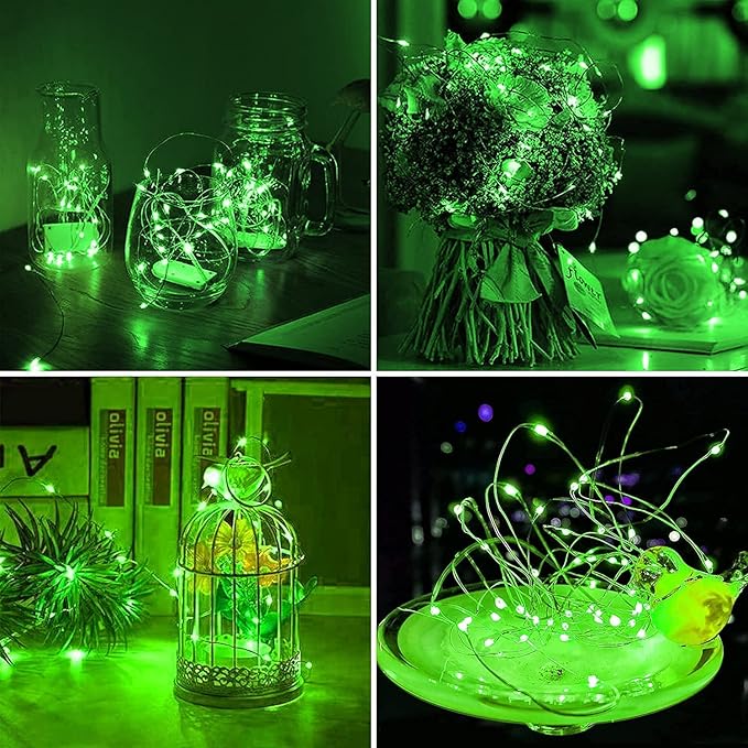 JMEXSUSS 4 Pack Green Solar Christmas Lights, Total 400 LED 132FT Solar String Lights Outdoor Waterproof, 8 Modes Copper Wire Solar Fairy Lights for Patio Garden Yard Tree Christmas Decor