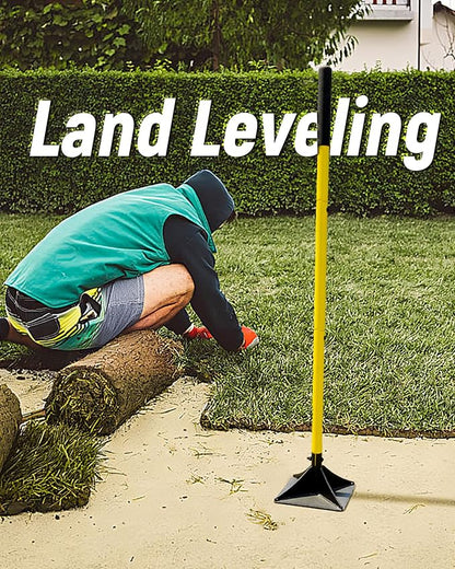 10"x10" Steel Tamper with 48" Handle, Heavy Duty Hand Compactor Tool for Leveling Soil, Gravel, Sand, Asphalt, Ground, Paver, Driveway, Garden, Yard and Blacktop Repair