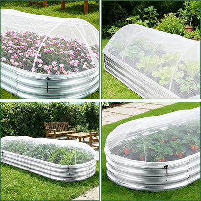 2 Pack Garden Netting for Raised Beds, 6.2x3.3x1.6 Ft Raised Bed Plant Covers for Garden Protection, Fine Mesh Bird Netting Pest Barrier Screen with Drawstring for Protecting Vegetables Fruits Crops