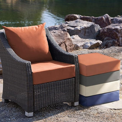 Outdoor Cushions for Patio Furniture, Outdoor Seat Cushion Set 24 x 24 x 5.75 Inch, Waterproof & Fade Resistant Outdoor Chair Cushions, Deep Patio Chair Cushion with Removable Cover, Spice
