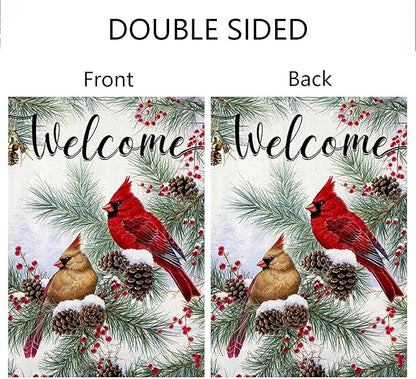 Railing Bird Feeder with Cardinal Flag for Balcony/Deck/Porch 8" Platform Bird Seed Tray and Garden Flag Handrail Mount Metal Mesh Feeder for Wildbird Feeding