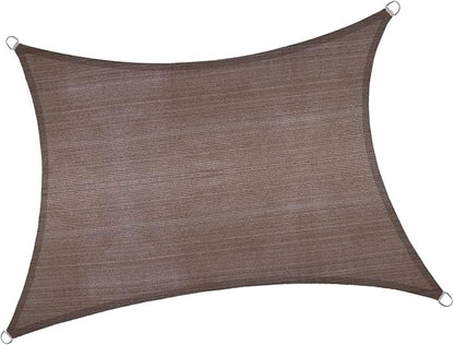 LOVE STORY 6.5/10/12/13/1416/20 Rectangle Brown Sun Shade Sail Canopy UV Block for Outdoor Patio Garden Backyard，6.5' x 10' Brown