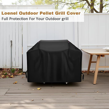 Pellet Grill Cover for Traeger Silverton Series, 600D Thickened Grill Covers Compatible with Traeger Silverton 810 and Silverton XL, Heavy Duty Waterproof BBQ Cover for Outdoor Grills