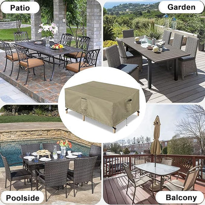 OutdoorLines Outdoor Waterproof Patio Table Furniture Set Covers - Square Couch Sectional Cover Outside Weatherproof Patio Furniture Covering for Deck, Lawn and Backyard 94" L x 94" W x 28" H, Camel