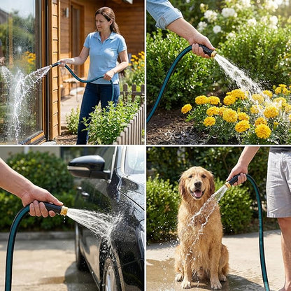 100FT Lightweight Garden Hose – Kink-Resistant, Flexible, High-Pressure Hose for Outdoor Watering, Lawn Care, Garden, and Car Cleaning