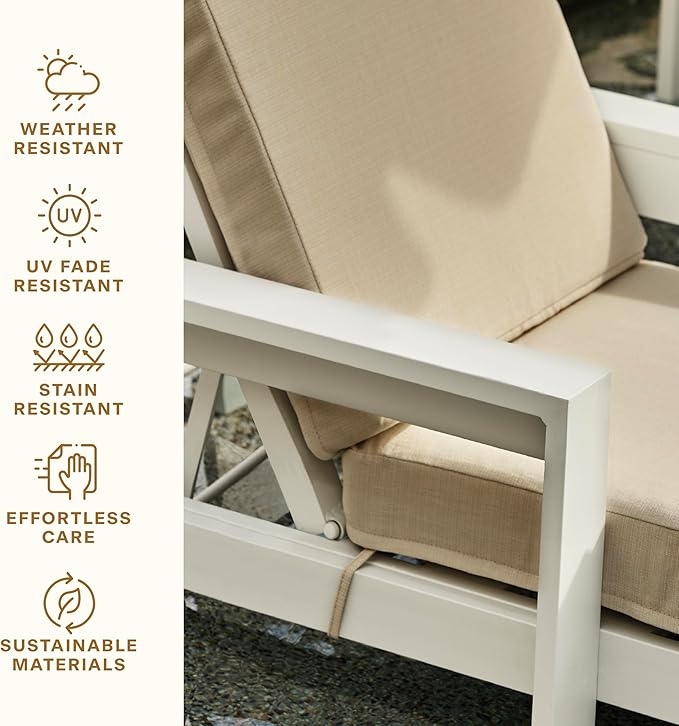 Honeycomb Outdoor Heritage Chaise, 22.5" W x 70" L, Sunbrella Stanton Lagoon Chair Cushion for Patio Furniture
