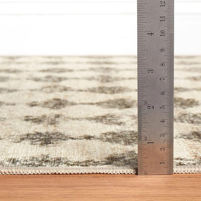 Dash & Albert Izzy Grey Machine Washable Rug, 2 X 3 Feet, Grey Graphic Pattern
