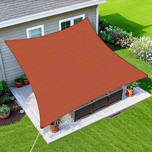 Amagenix Sun Shade Sail 24'X30' Curved Edge Outdoor Shade Canopy Rust Red Breathable 95% UV Block Shade Cloth for Patio Garden Backyard (We Make Custom Size)