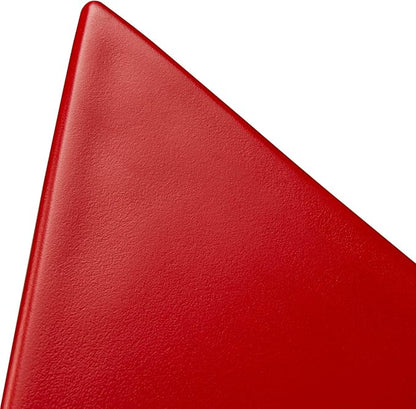 LeisureMod 15.75" Stackable Weather-Resistant Plastic Triangular Side Table - Accent End Table for Indoor & Outdoor Use (Red, Single)