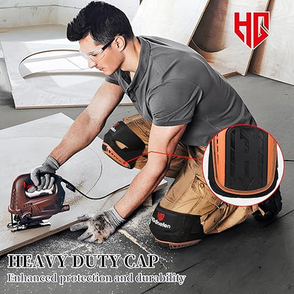 Knee Pads for Work,Knee Pads for Men Construction - Industrial Construction Grade, Knee Pad with Soft Gel Cushion,Non-Slip,Adjustable Straps for Construction, Work, Flooring, Gardening, Cleaning, Tiling