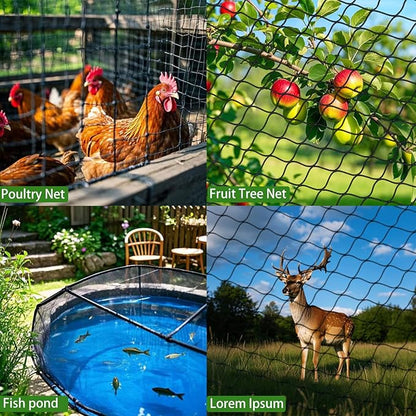 9 x 50 FT Bird Netting for Garden, 1" Square Mesh Size Heavy Duty Nylon Chicken Coop Netting for Blueberry Bushes, Fruit Trees and Vegetable Against Birds, Deer, Squirrels (9X50FT)