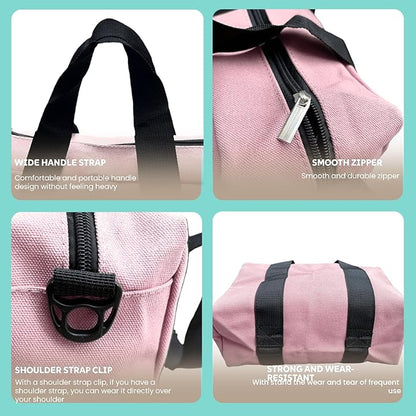 BLIRITEL 20 Inch Wide Mouth Tool Bag, Heavy Duty Canvas Tool Storage Bag, Large Capacity Handbag, Multi-function Tool Organizer Tote Bag for Storage Wrenches Pliers (Pink, 20 Inch)