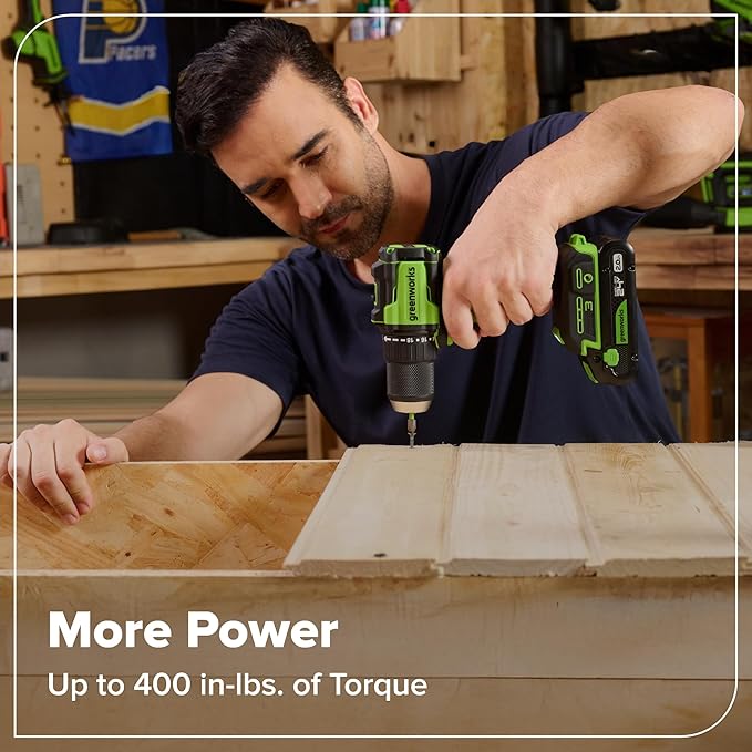 GREENWORKS 24V (6-TOOL) Combo (Drill, Impact Driver, Circular Saw, Reciprocating Saw, Multi-Tool, Flashlight), 4.0Ah + 2.0Ah (24,000mAh Power Bank) Batteries, (2) Cables, 65W Rapid Charger
