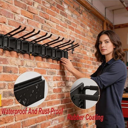 Garage Wall Organizers,Tool Hangers for Garage,Garden Tool Rack Wall Mount,Yard Tool Organizer for Garage,Garage Wall Mount(3 Boards 6 Double Layer Heavy Hooks)